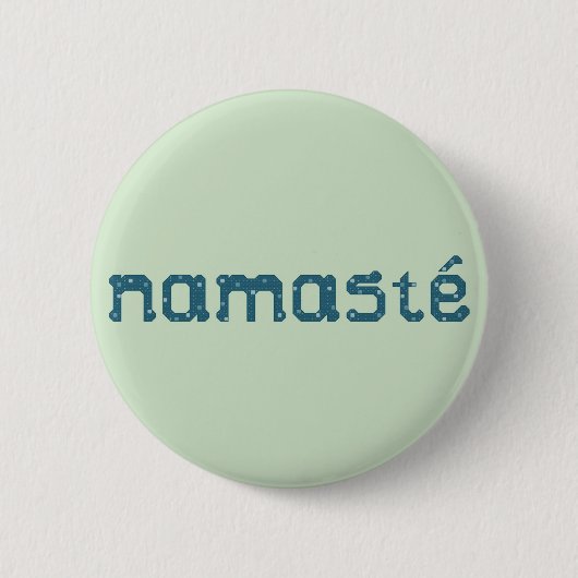 Namaste Blauwgroen Button (Voorkant)