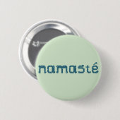 Namaste Blauwgroen Button (Voorkant /achterkant)