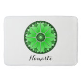 NAMASTE Bloem Spiritueel Groene Lotus Mandala Wit Badmat (Voorkant)