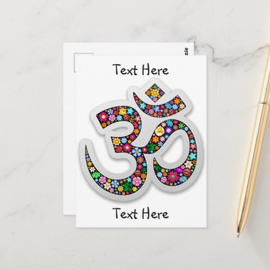 Namaste Bloem Yoga Symbool Briefkaart (Voorkant / Achterkant in situ)