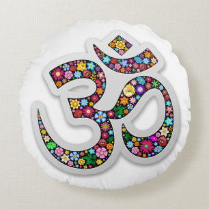 Namaste Bloem Yoga Symbool Rond Kussen