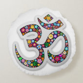Namaste Bloem Yoga Symbool Rond Kussen (Achterkant)