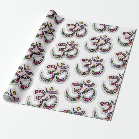 Namaste Bloemensymbool Kunst Cadeaupapier (Uitgerold)