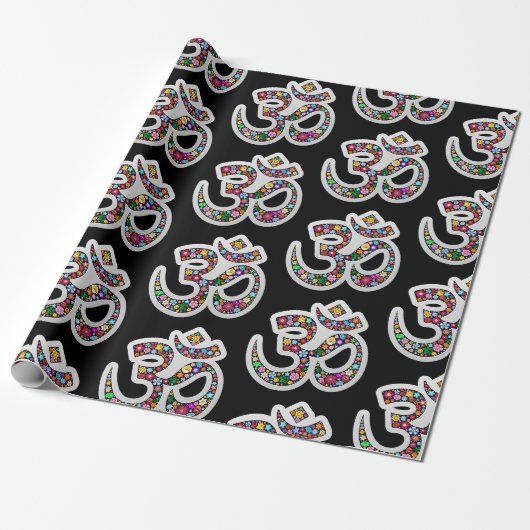Namaste Bloemensymbool Kunst Cadeaupapier (Uitgerold)