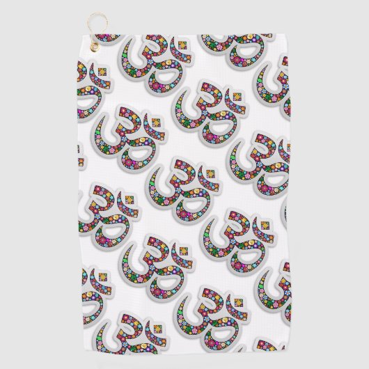Namaste Bloemensymbool Kunst Golfhanddoek (Voorkant)