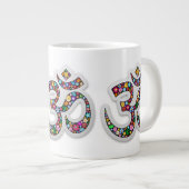 Namaste Bloemensymbool Kunst Grote Koffiekop (Voorkant rechts)