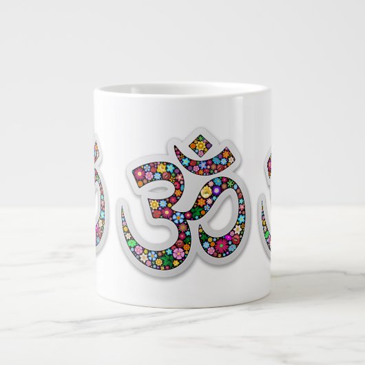 Namaste Bloemensymbool Kunst Grote Koffiekop (Voorkant)