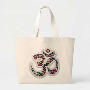Namaste Bloemensymbool Kunst Grote Tote Bag