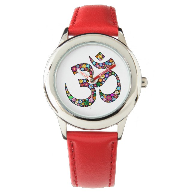 Namaste Bloemensymbool Kunst Horloge (Voorkant)