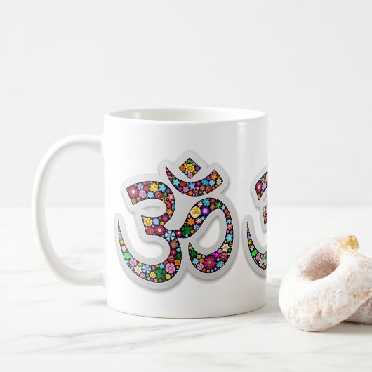 Namaste Bloemensymbool Kunst Koffiemok (Met donut)