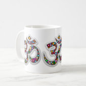Namaste Bloemensymbool Kunst Koffiemok (Voorkant links)