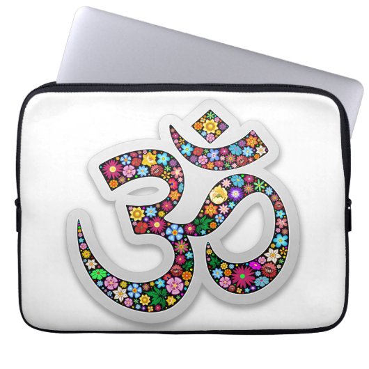 Namaste Bloemensymbool Kunst Laptop Sleeve (Voorkant)