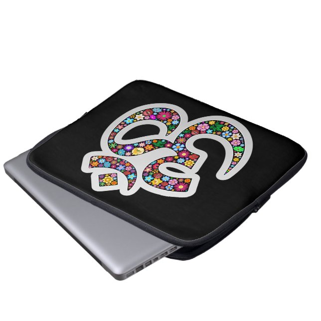 Namaste Bloemensymbool Kunst Laptop Sleeve (Voorkant onderkant)