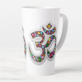 Namaste Bloemensymbool Kunst Latte Mok (Rechterhoek)