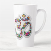 Namaste Bloemensymbool Kunst Latte Mok (Rechts)