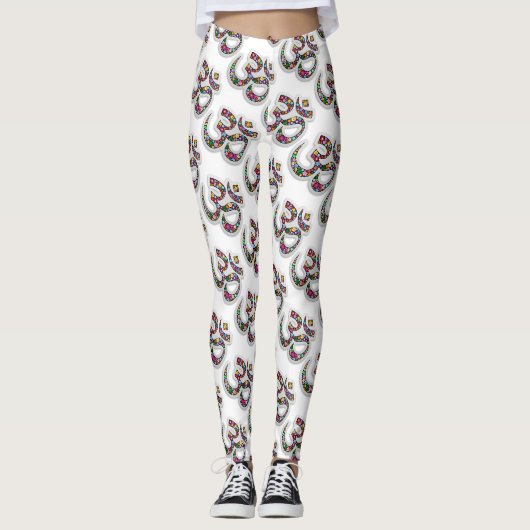 Namaste Bloemensymbool Kunst Leggings (Voorkant)