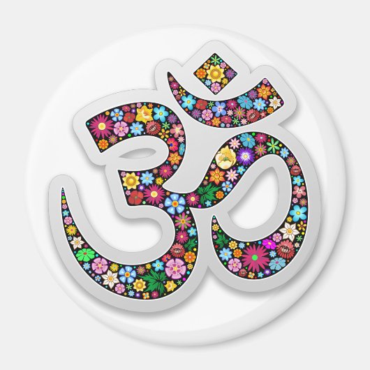 Namaste Bloemensymbool Kunst Magneet (Voorkant)