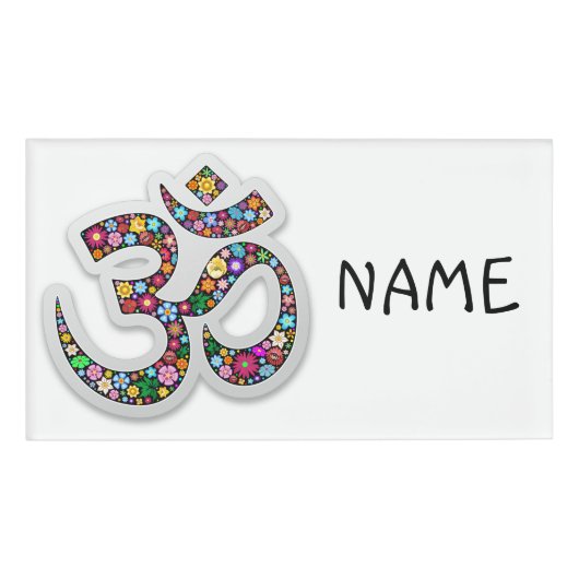 Namaste Bloemensymbool Kunst Naambadge (Voorkant)