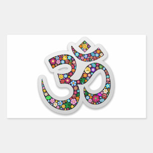 Namaste Bloemensymbool Kunst Rechthoekige Sticker