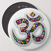 Namaste Bloemensymbool Kunst Ronde Button 6,0 Cm (Voorkant /achterkant)