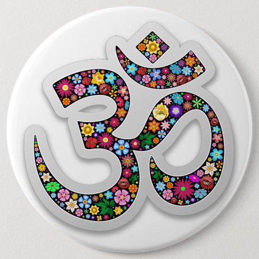 Namaste Bloemensymbool Kunst Ronde Button 6,0 Cm (Voorkant)