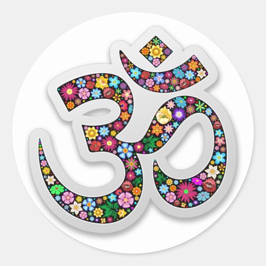 Namaste Bloemensymbool Kunst Ronde Sticker (Voorkant)