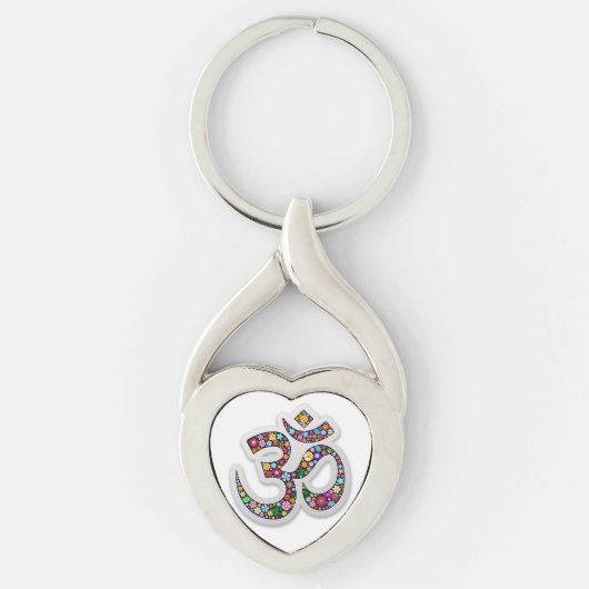 Namaste Bloemensymbool Kunst Sleutelhanger (Voorkant)