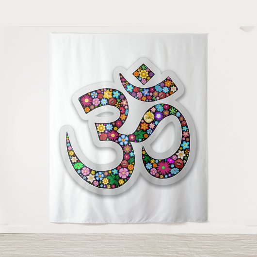 Namaste Bloemensymbool Kunst Wandkleed (Voorkant)