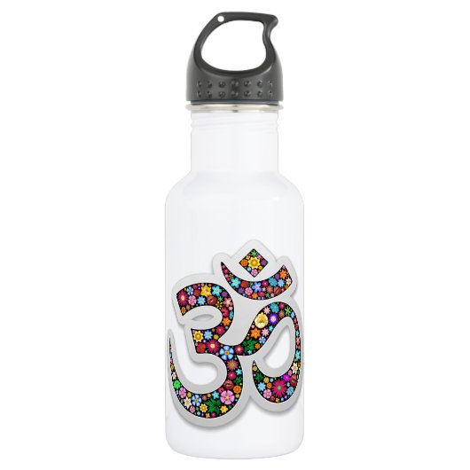 Namaste Bloemensymbool Kunst Waterfles (Voorkant)