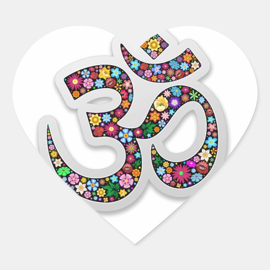 Namaste bloemsymbool kunst hart sticker (Voorkant)