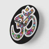 Namaste bloemsymbool kunst ronde klok (Hoek)