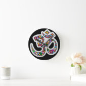 Namaste bloemsymbool kunst ronde klok (Huis)