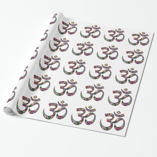 Namaste bloemsymboolkunst cadeaupapier (Uitgerold)