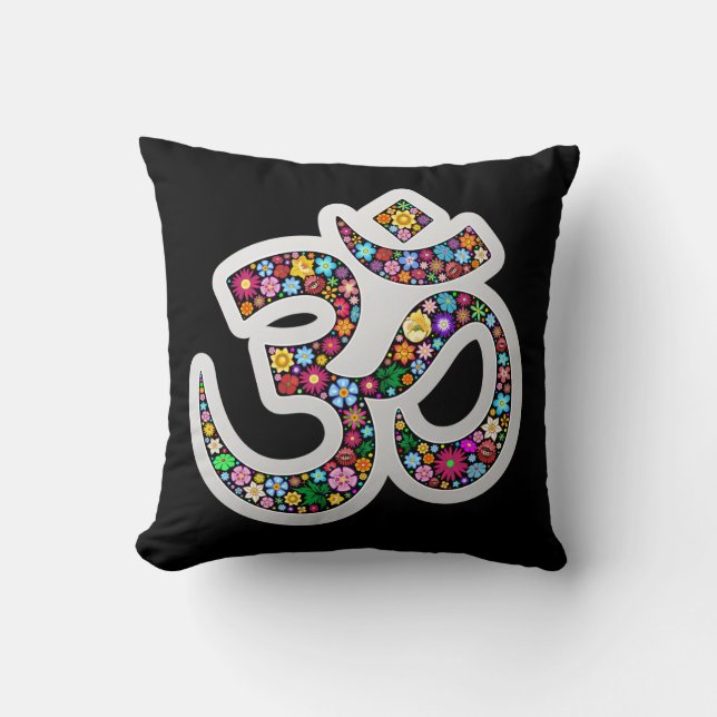 Namaste bloemsymboolkunst kussen (Voorkant)