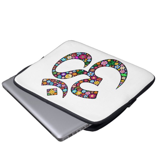 Namaste bloemsymboolkunst laptop sleeve (Voorkant onderkant)