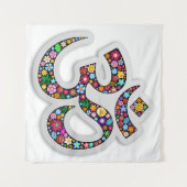 Namaste bloemsymboolkunst wandkleed (Voorkant (horizontaal))