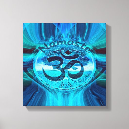 Namaste Blue Glow Canvas Afdruk (Voorkant)