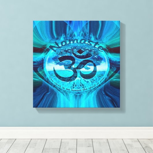 Namaste Blue Glow Canvas Afdruk (Insitu (Houten vloer))