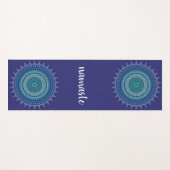 Namaste Blue Mandala Flower Yogamat (Voorkant (horizontaal))