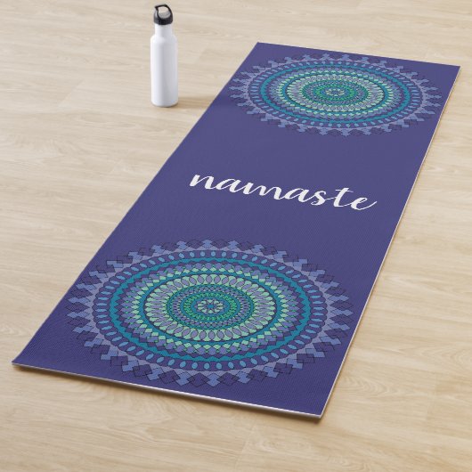 Namaste Blue Mandala Flower Yogamat (In situ)
