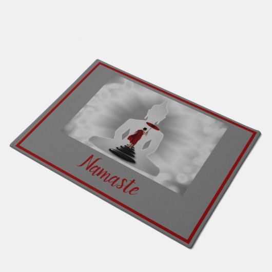 Namaste Boeddha Meditation Monk Spiritueel Welkom Deurmat (Schuin)