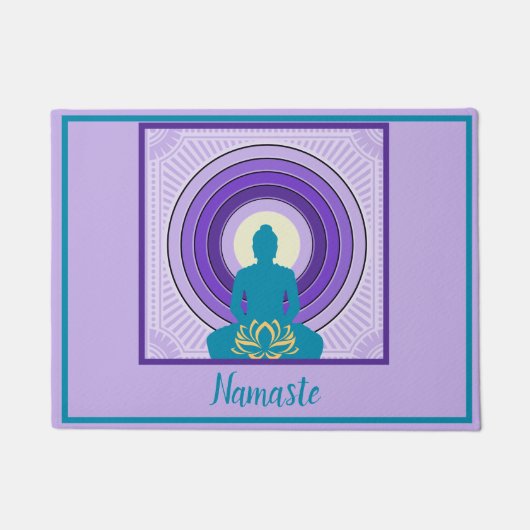 Namaste Boeddha Meditation Yoga Spiritueel Welkom Deurmat (Voorkant)