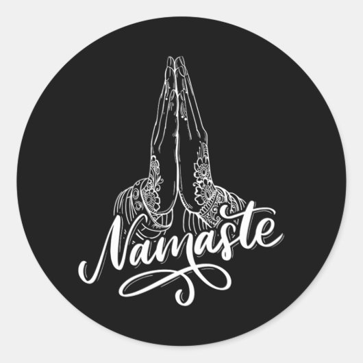 Namaste boeddhisme Meditation Zen Asana Yoga Gift Ronde Sticker (Voorkant)