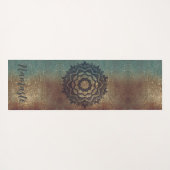 Namaste Brons en Groene Shimmery Mandala Yoga Mat (Achterkant (horizontaal))