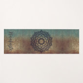 Namaste Brons en Groene Shimmery Mandala Yoga Mat (Voorkant (horizontaal))