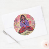 Namaste Bruin Haired Yoga Meisje Sticker (Envelop)