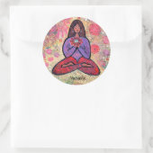 Namaste Bruin Haired Yoga Meisje Sticker (Tas)