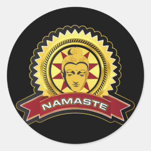 Namaste Buddha Logo Ronde Sticker