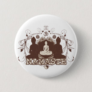 Namaste Buddha Ronde Button 5,7 Cm