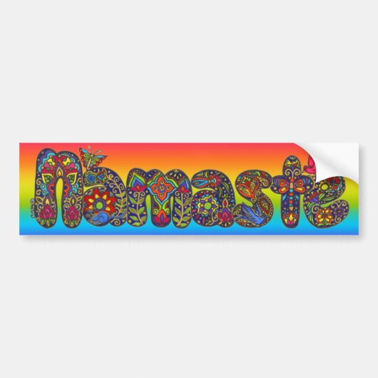 Namaste Bumpersticker door ArtHarmonyCreations (Voorkant)